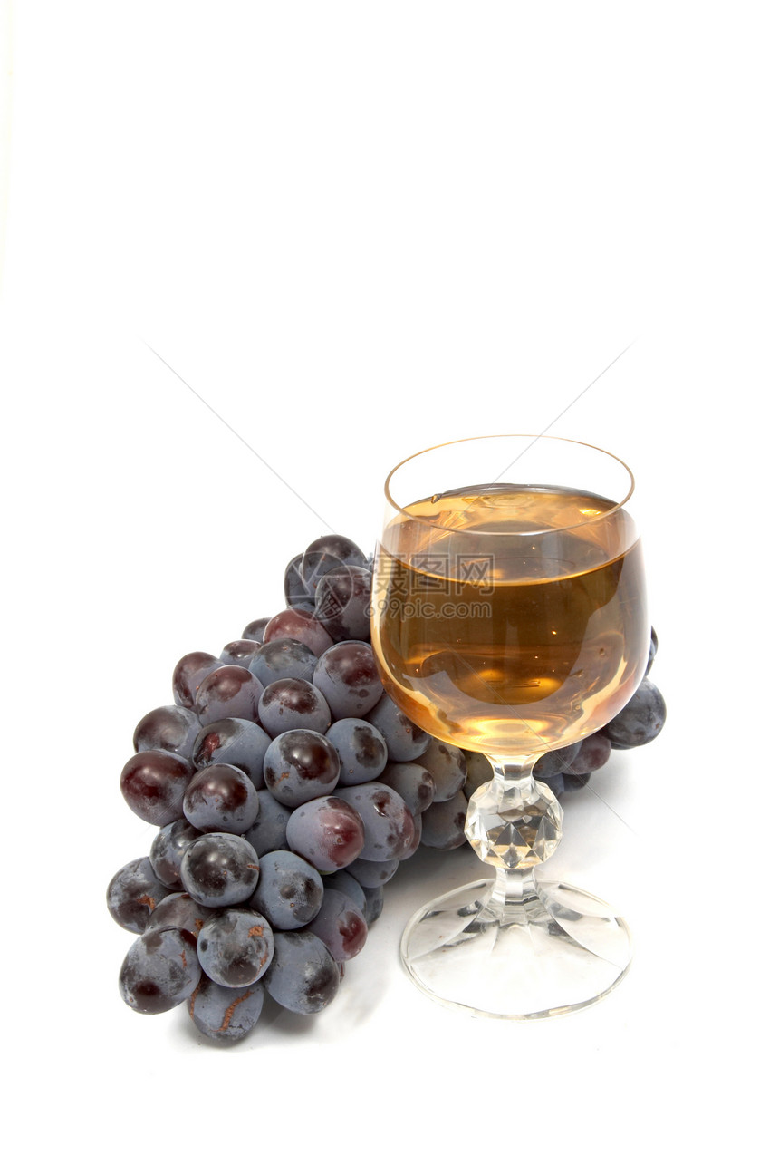 葡萄和葡萄酒杯图片
