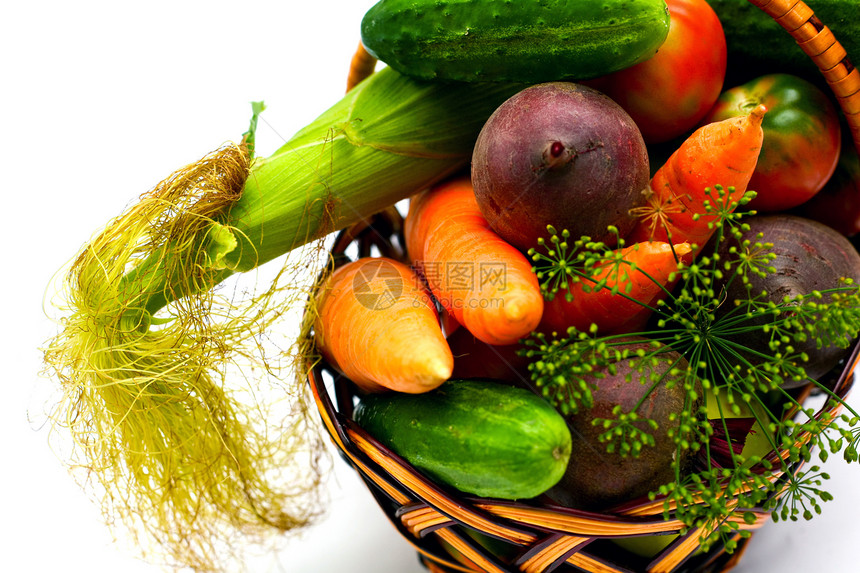 蔬菜农业白色园艺篮子收获红色水果食物黄瓜叶子图片