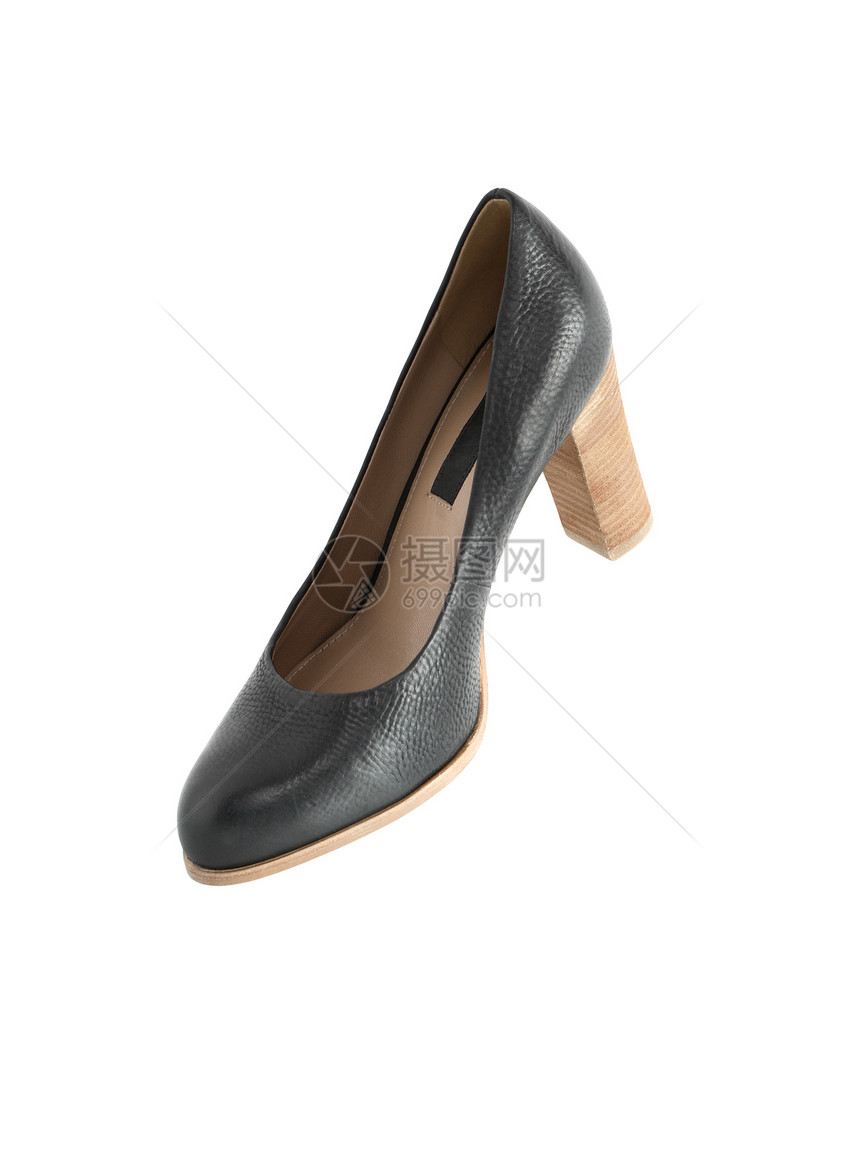 时尚女性鞋脚跟衣柜皮革购物黑色衣服鞋类魅力图片