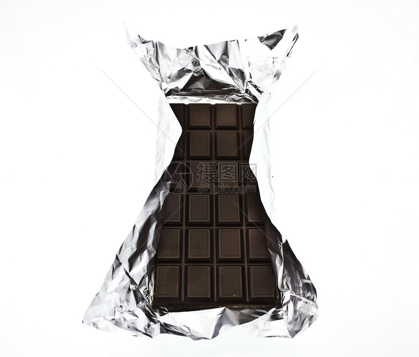 巧克力在泡盘上美食小吃活力挫败白色食物包装糖果甜点可可图片