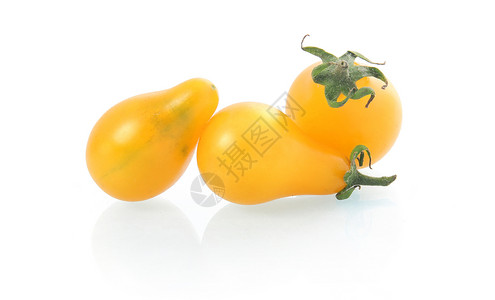 孤立的黄梨形番茄蔬菜高清图片