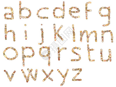 英国字母表中的字母白色硬币案件字体字符货币背景图片