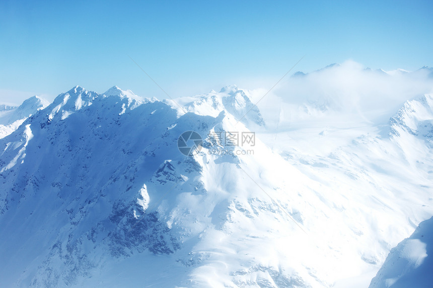 平面顶部太阳旅游旅行高山风景蓝色阳光爬坡单板全景图片