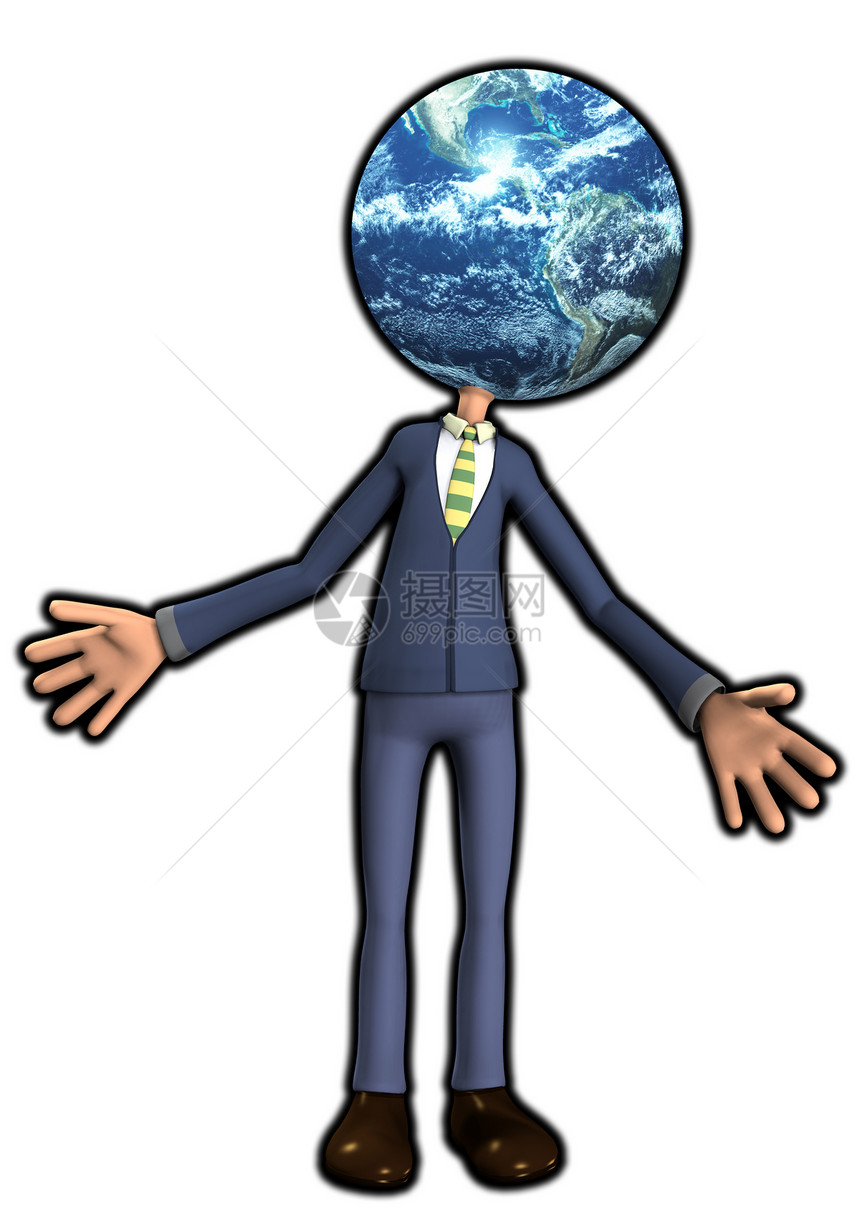 地球之头先生行星蓝色男人银河男性圆形套装太阳系多云大洲图片