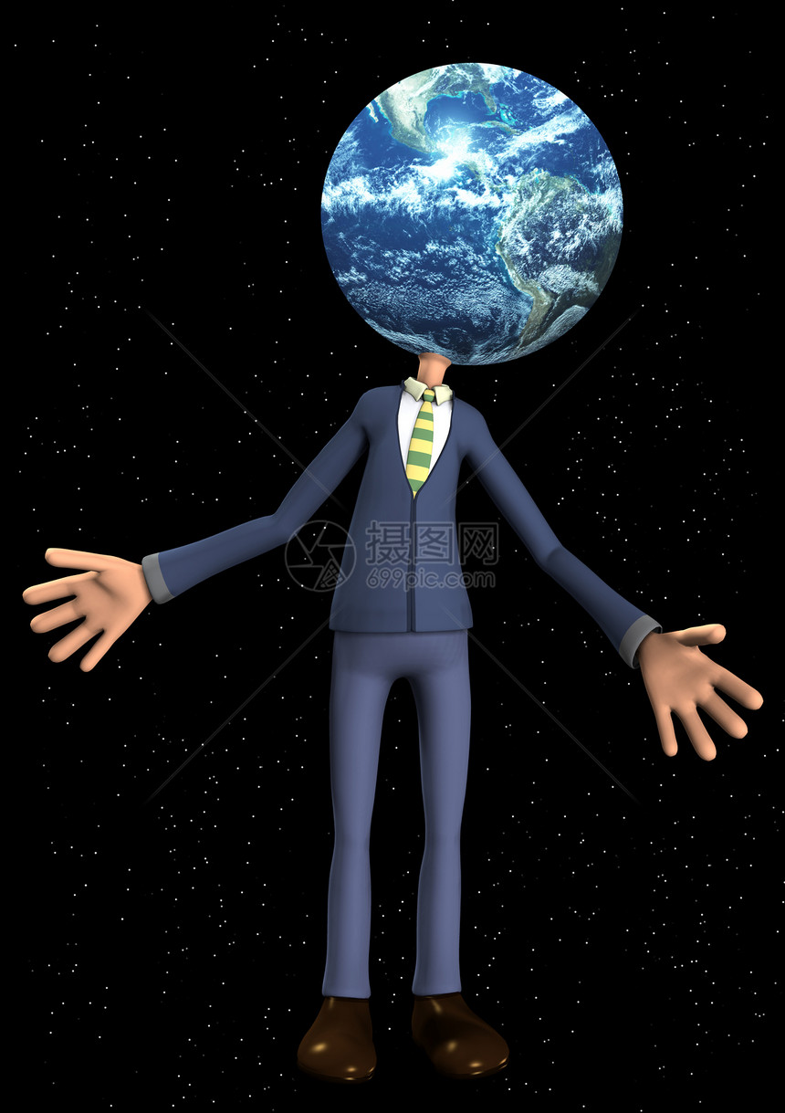 地球之头先生银河男性太阳系姿势行星圆圈套装男人世界数字图片