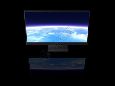 地球亮光背景图亮光显示监视器地平线全景天空显卡蓝色技术屏幕桌面硬件背景