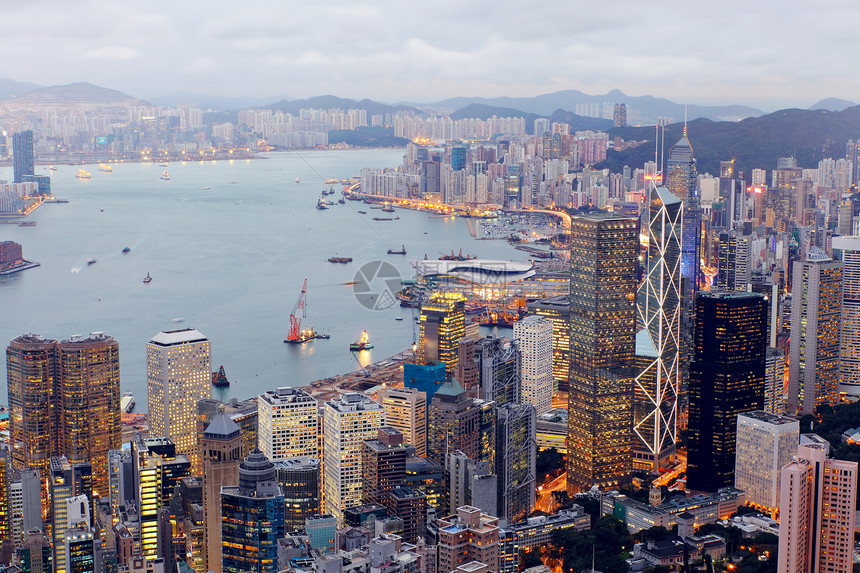 香港摩天大楼吸引力顶峰建筑地标街道天空海洋天际商业图片
