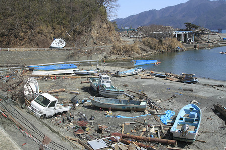 东日本大地震事件海啸灾难悲哀碰撞损害力量高清图片