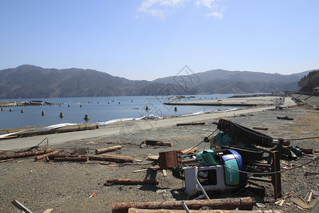 东日本大地震事件损害力量海啸灾难悲哀碰撞高清图片