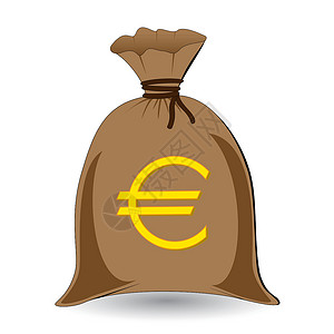 落袋为安以欧元为单位的全额货币袋设计图片