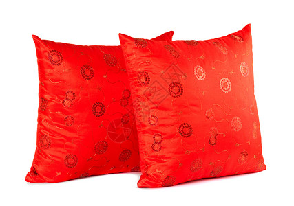 吹军号2个红色装饰性枕头床单军号织物房间珠子亮片拉链奇思妙想花冠卧室背景