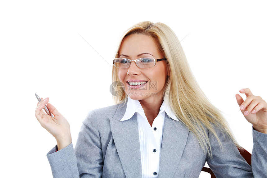 戴眼镜的女商务人士青少年生意人女士头发成人商务青年肤色幸福牙齿图片
