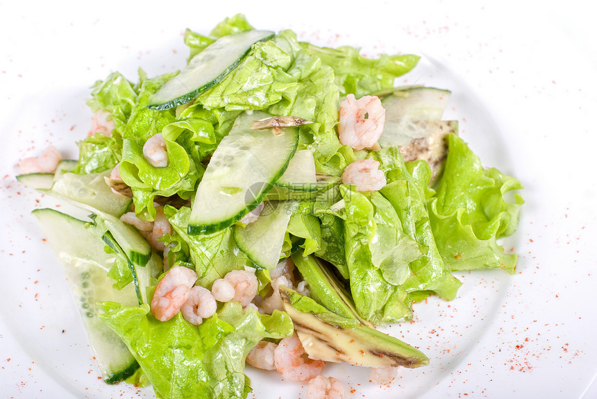 海鲜沙沙拉草药环境蔬菜食物卷曲美食菜单饮食桌子胡椒图片