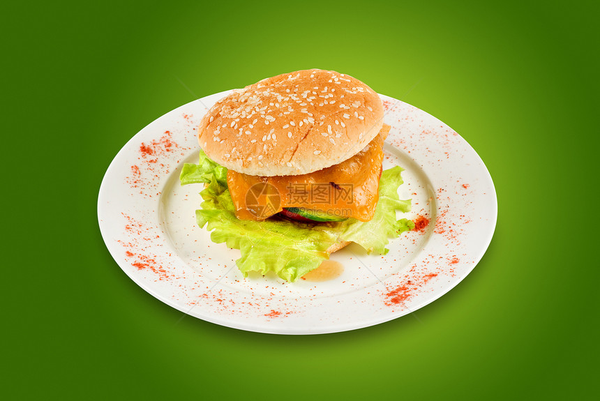 芝士汉堡沙拉牛扒包子食物小吃晚餐芝麻面包餐厅洋葱图片