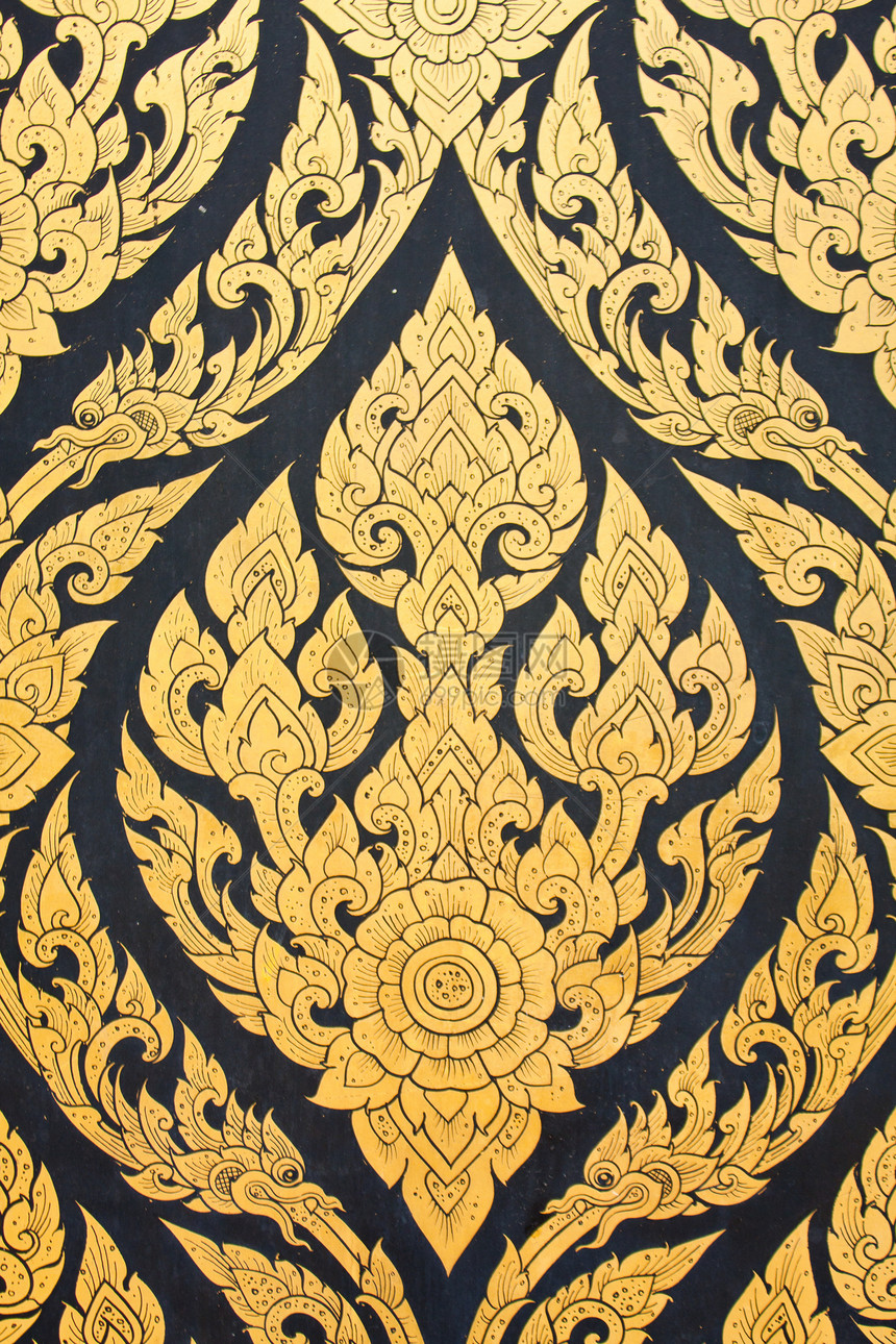 泰国书写模式金子古董装饰品艺术弯曲装饰建筑学风格金属叶子图片