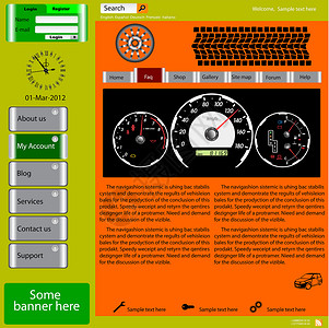 关于汽车议题的模板网站电子邮件设计艺术滚动插图界面网页互联网资源控制板插画