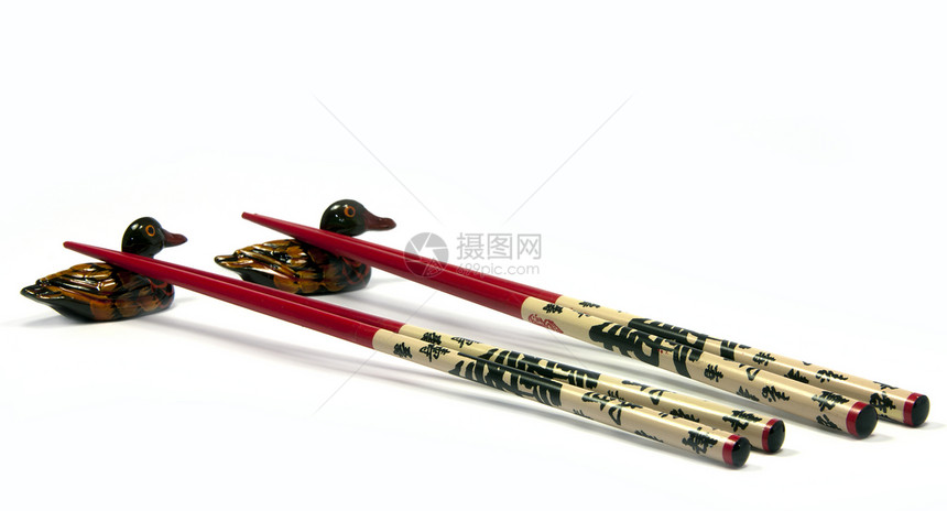 白厨房棕色筷子白色食品红色黑色艺术鸭子实用程序图片