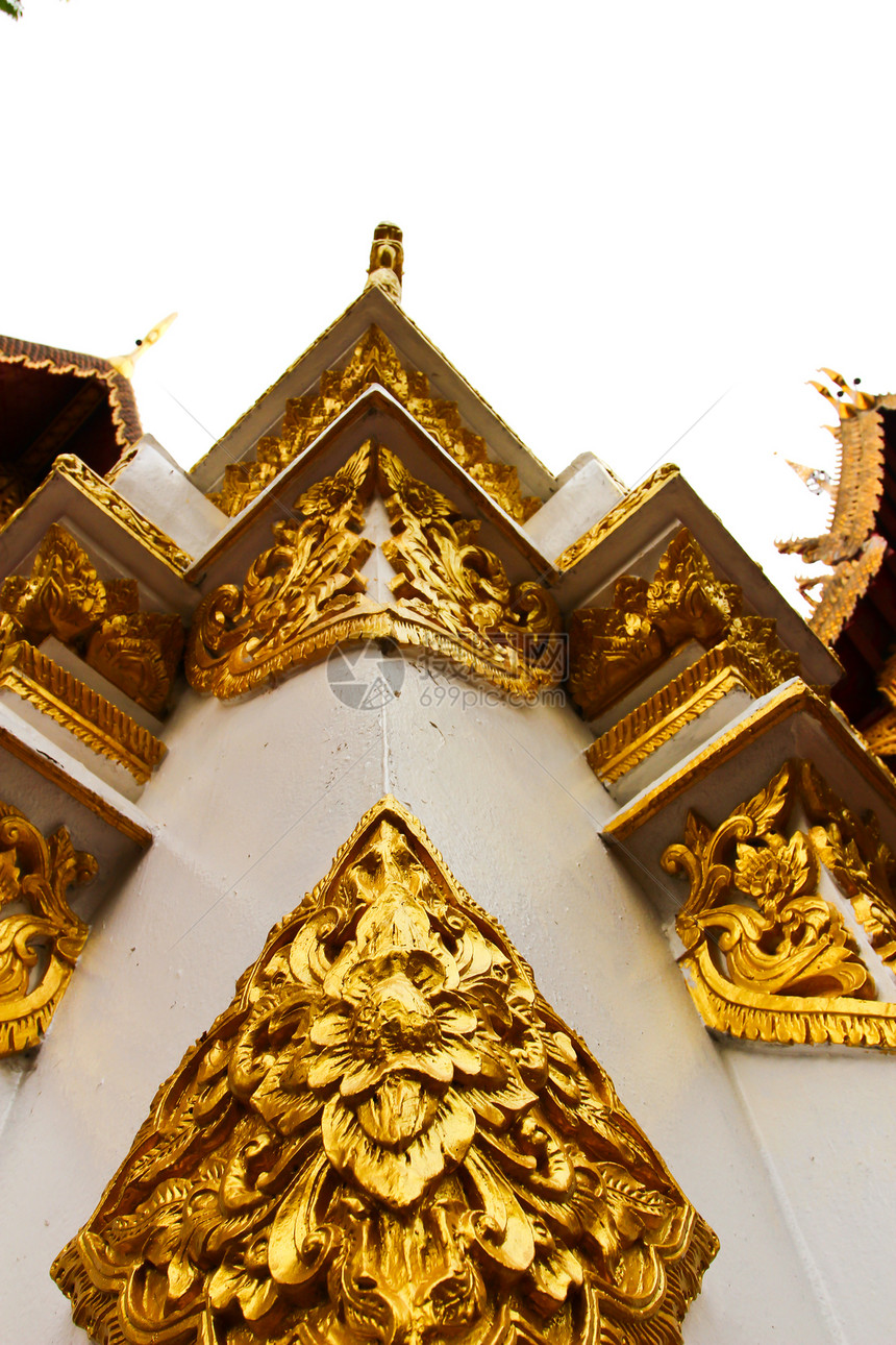 杆寺的泰国传统风格模式宗教寺庙古董装饰文化历史工艺边界佛教徒金子图片