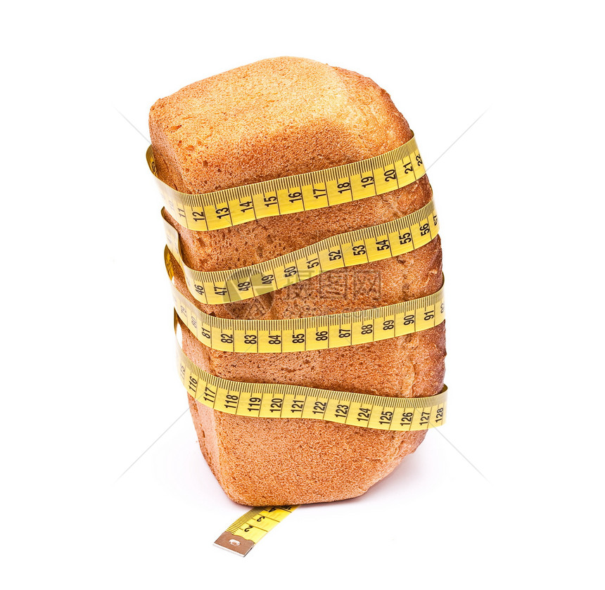 用测量磁带包裹的面包图片