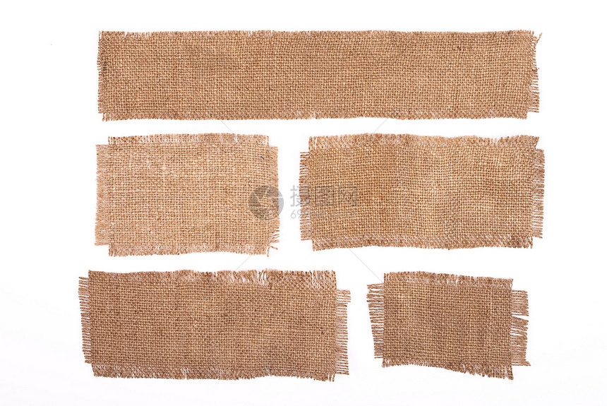 白色上孤立的背包材料线程粗糙度纹理棉布帆布织物纤维绳索亚麻边界图片