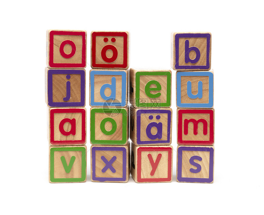 字母块块橙子正方形绘画玩具绿色立方体蓝色红色插图教育图片