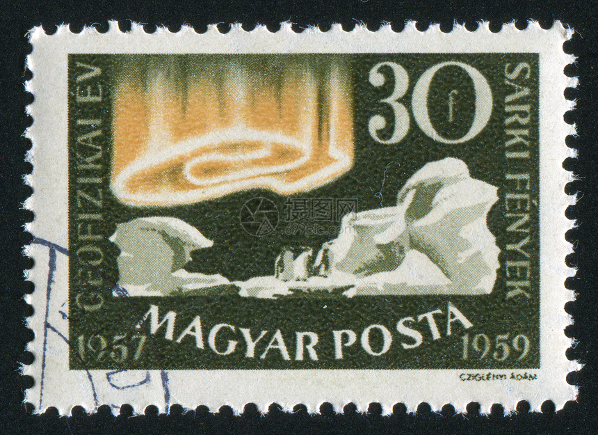 冰山光环邮票地质学家古董企鹅邮戳耀斑海洋集邮海豹图片