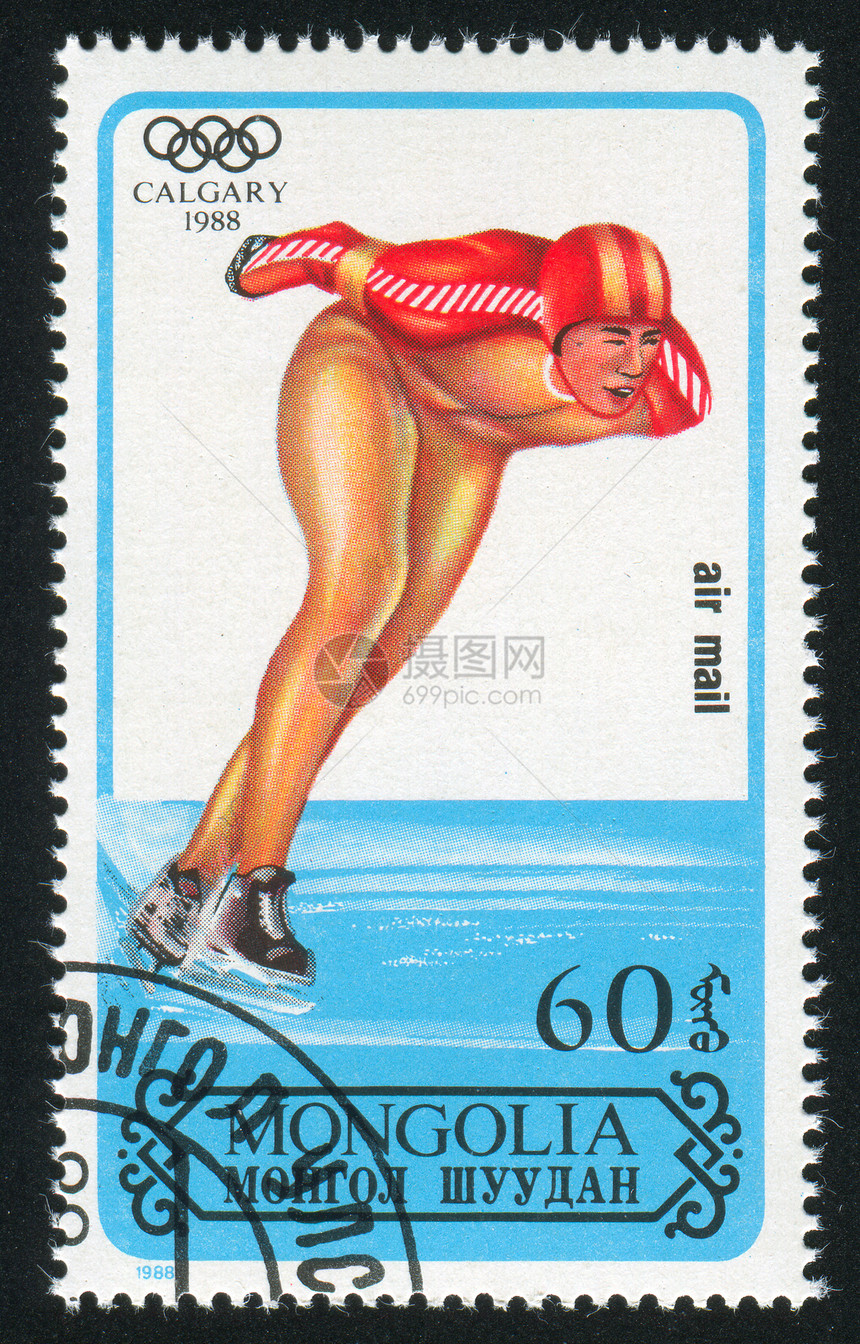 滑冰海豹明信片历史性邮票运动员邮戳活动行动古董竞赛图片