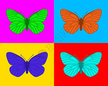 蝴蝶流行动物插图昆虫卡片流行音乐静脉翅膀艺术背景图片