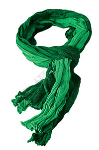 绿色绿围巾季节领结材料针织艺术配饰边缘服装羊毛白色背景图片