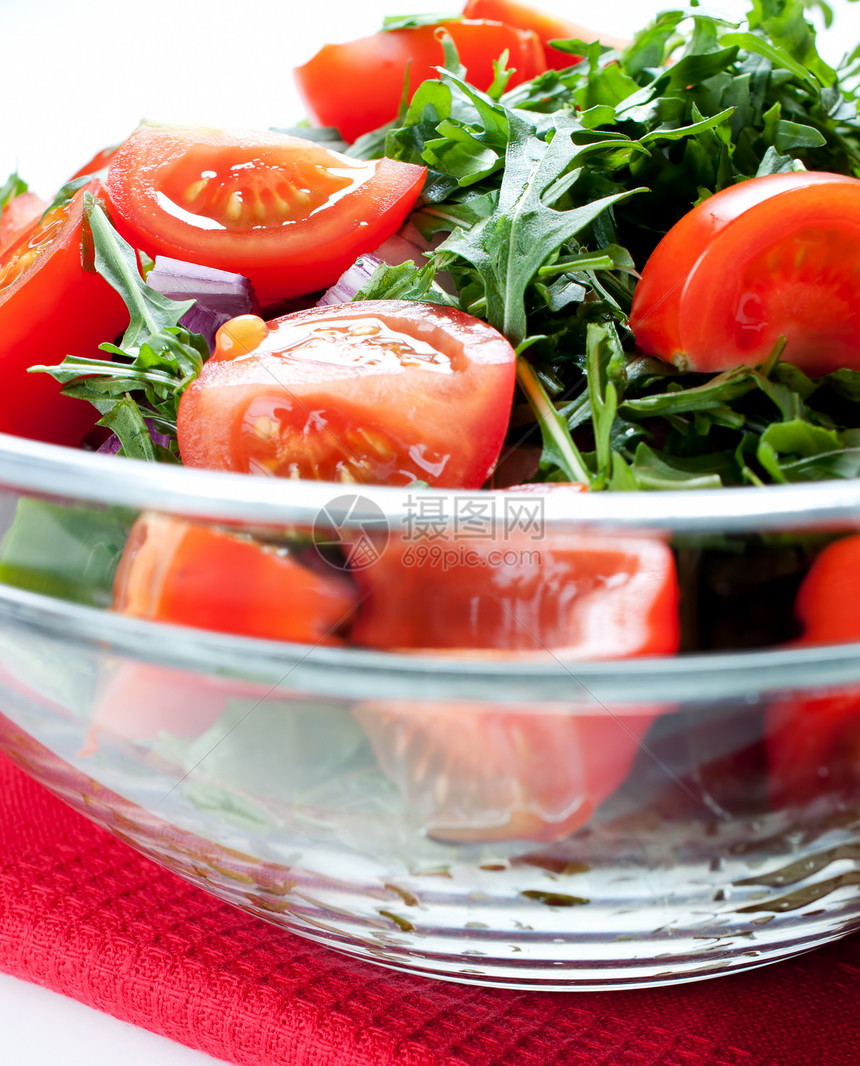 蔬菜沙拉火箭莴苣低脂肪戒指叶子饮食玻璃食物午餐长叶图片