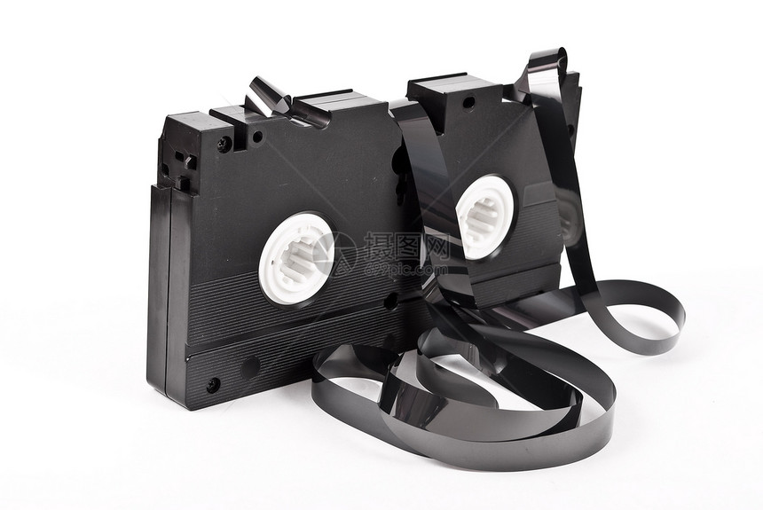旧VCR磁带录像带黑色记录格式相机磁铁视频录像机数据娱乐图片