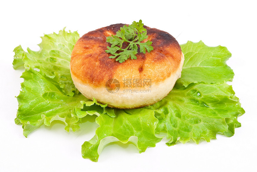 配肉的蛋糕早餐小麦香气营养绿色馅饼糕点面包包子海绵图片