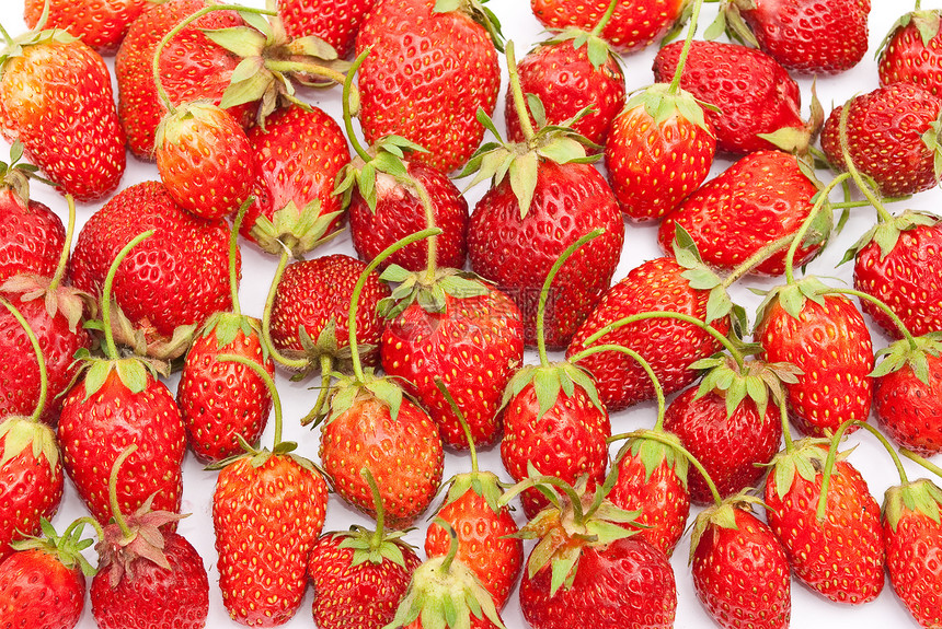 新鲜成熟的草莓食物宏观维生素市场植物红色美食甜点健康水果图片