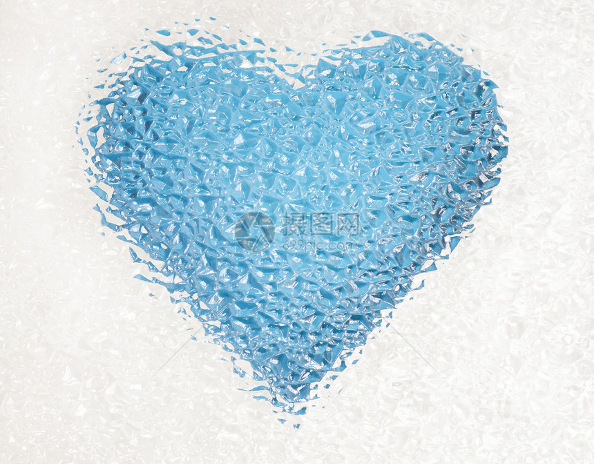 深蓝色冰冻的心图片