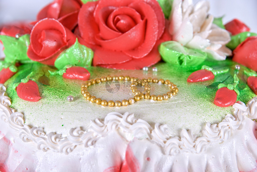 结婚蛋糕花朵幸福投标糕点奶油婚礼戒指庆典接待派对图片