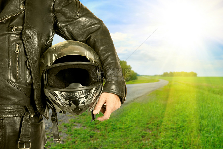 摩托车工作室男性旅行冒险皮革沥青街道眼镜车道驾驶图片