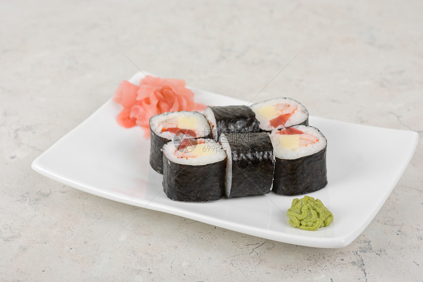 寿司卷美味寿司食物文化芝麻沙拉面条午餐叶子螃蟹图片