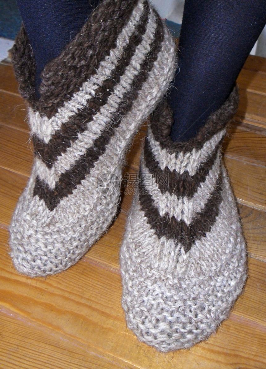 手织女性拖鞋手工女士衣服袜子图片