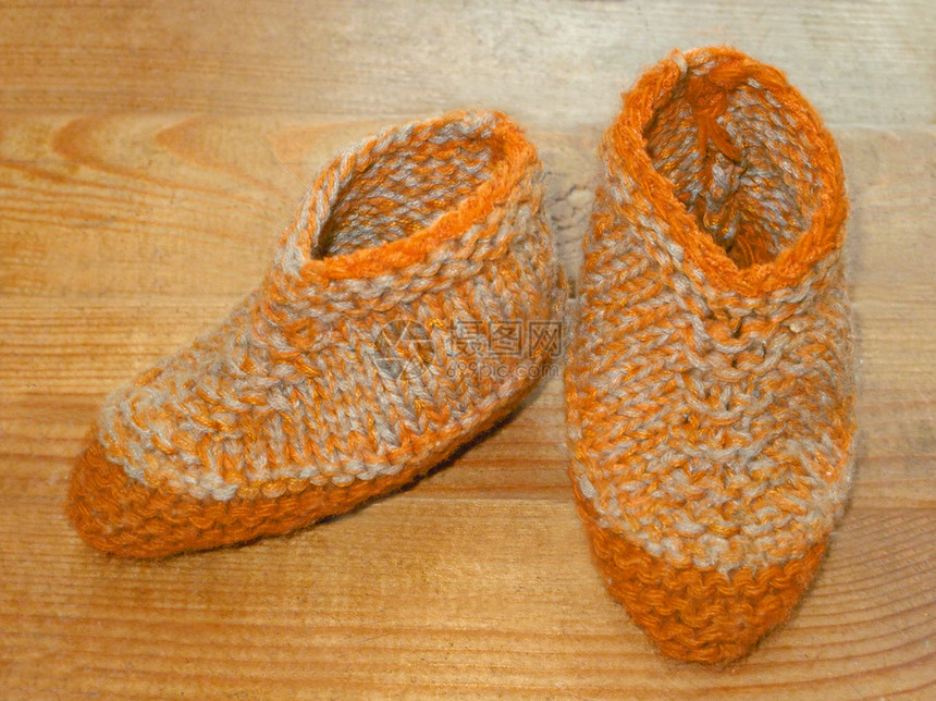 手工编织婴儿鞋婴儿短靴拖鞋袜子图片