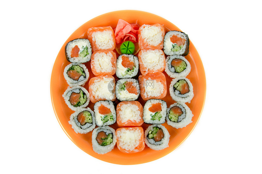 寿司海鲜美味小吃宏观餐厅盘子鱼子服务异国熏制图片