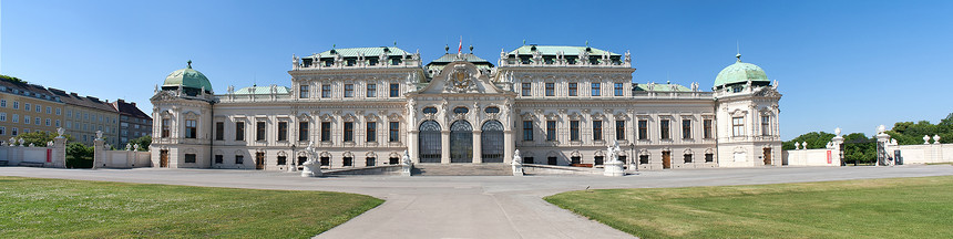 维也纳贝尔韦迪尔城堡地标艺术假期城市风格建筑学蓝色博物馆纪念碑历史性图片