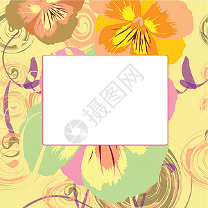 矢量花卉框架植物群情绪外邦插图背景图片