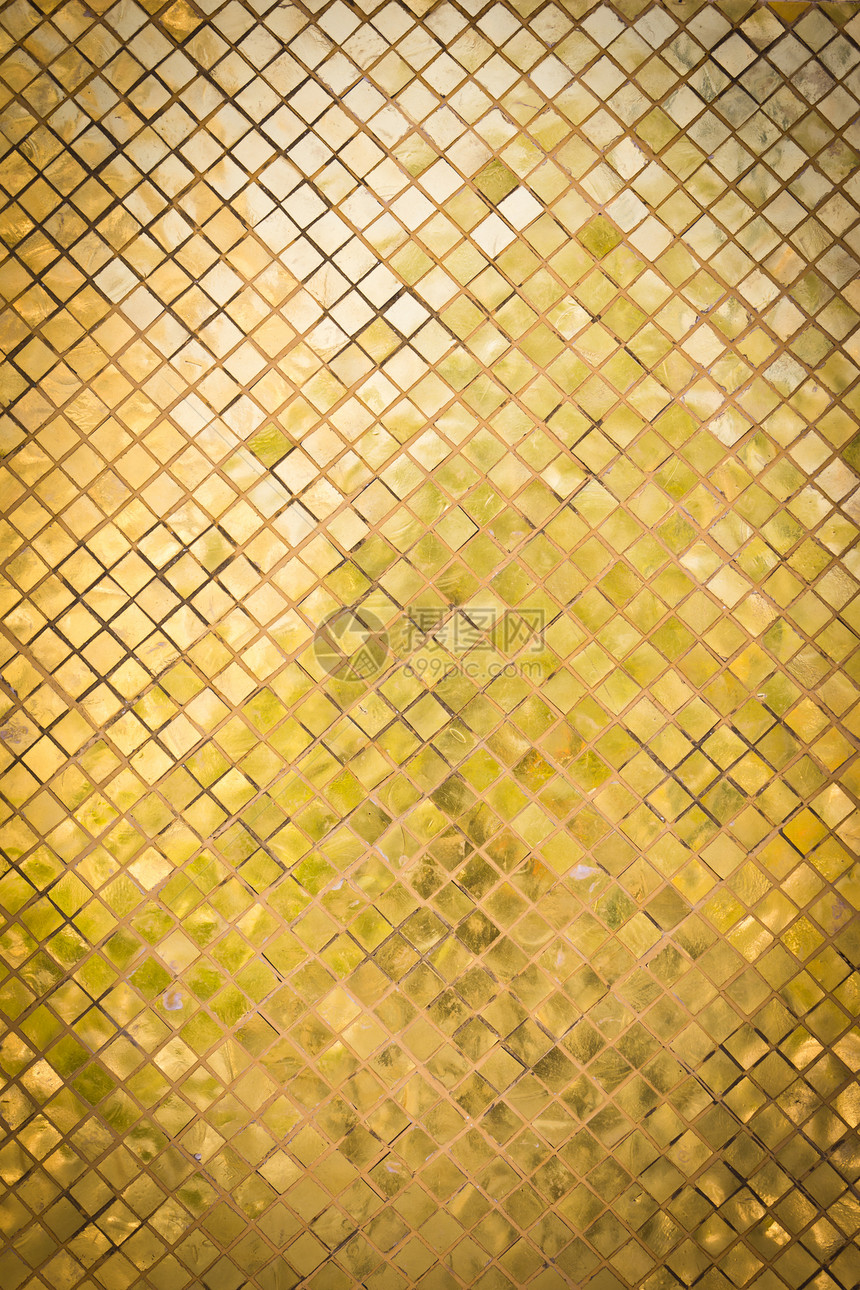 金色马赛克立方体金属正方形花岗岩金子石头奢华房间平方地面图片