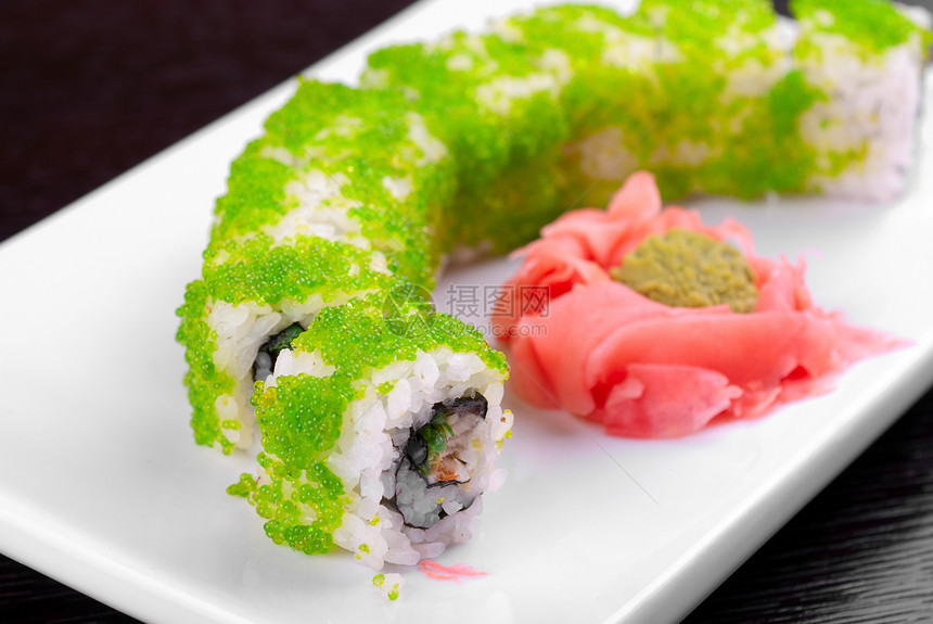 寿司卷鱼子鳗鱼面条盒子海鲜寿司文化沙拉食物美味图片