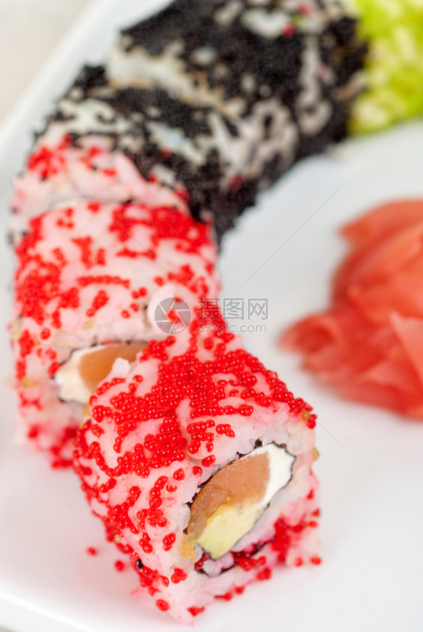 寿司卷叶子文化盒子美味鳗鱼芝麻饮食面条午餐寿司图片
