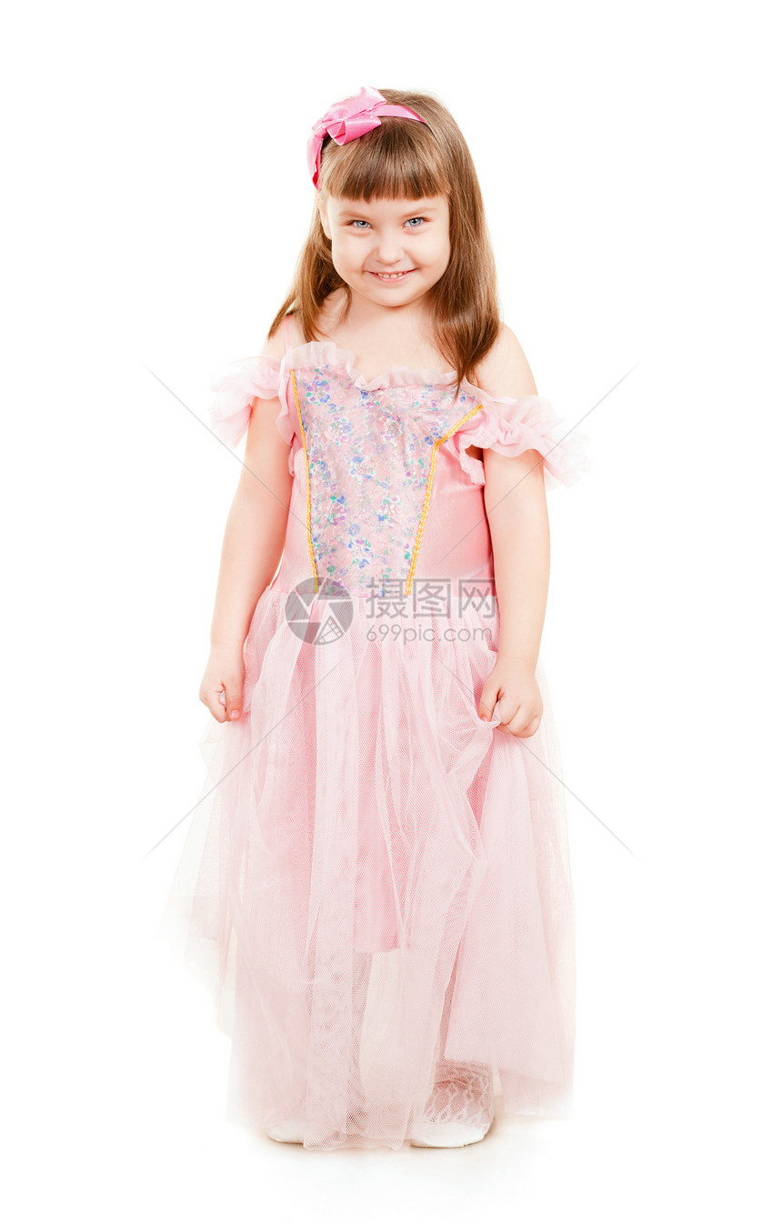 可爱的小女孩工作室裙子女孩正方形眼睛孩子童年女性粉色黑发图片