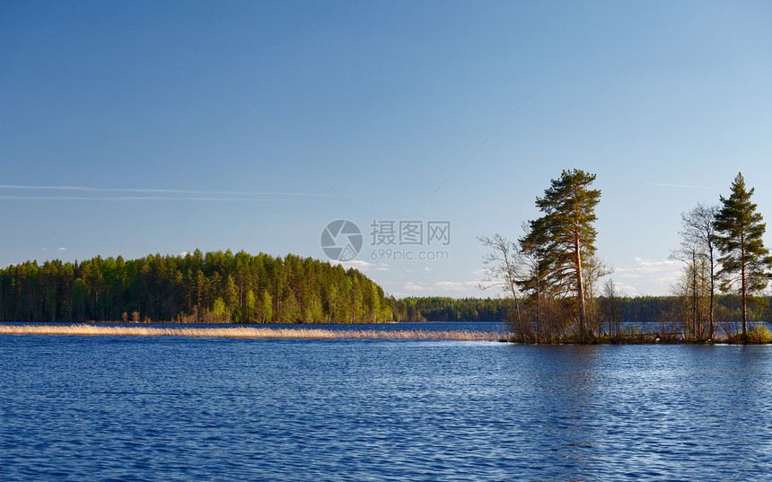 湖边的一天国家蓝色旅行风景反射天空太阳照片针叶天气图片