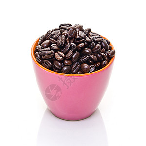 粉红杯咖啡豆生活时间咖啡店芳香奢华研磨咖啡香气杯子边界背景图片