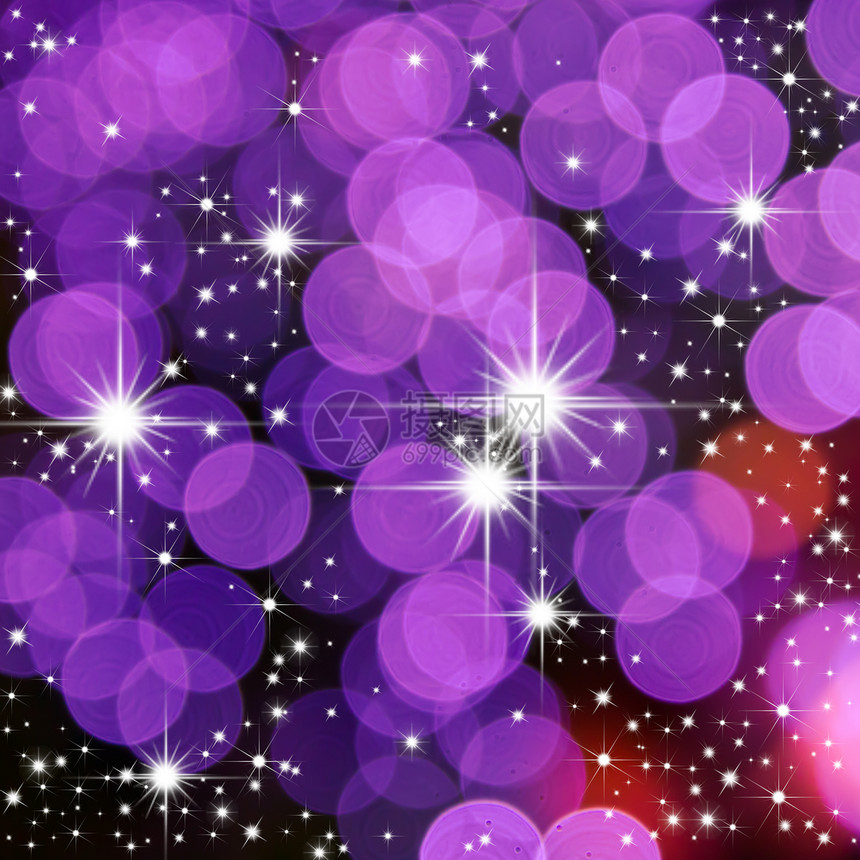 用于网络背景的亮星和紫色圆光魔法圆形娱乐插图墙纸气泡图片