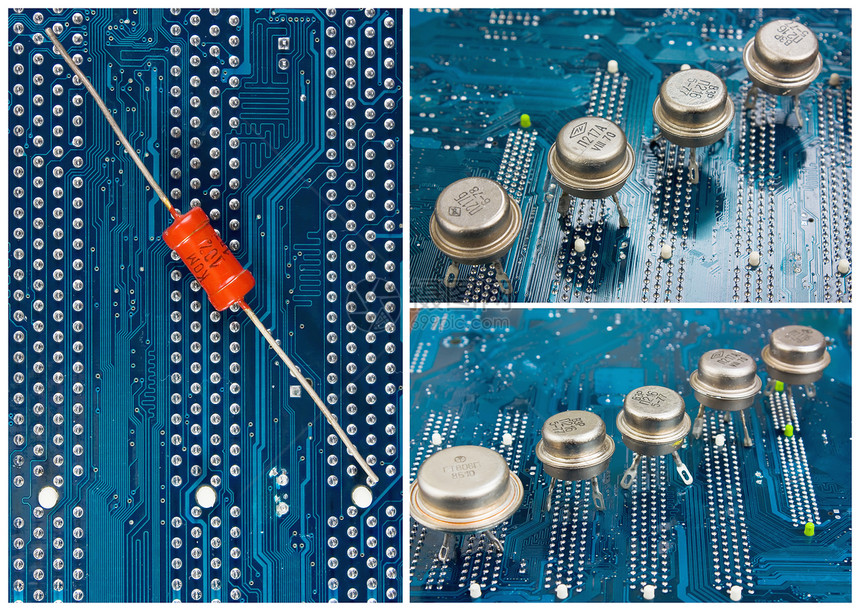 无线电广播构成部分电阻器木板电脑晶体管电路仪器电子图片
